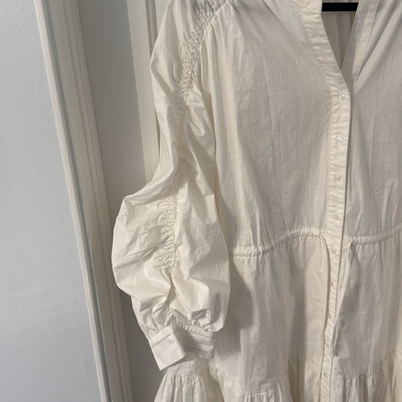 Astr // White Button-Down Adjustable Waist Shirt Dress - Picture 3 of 8